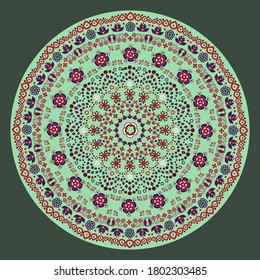 Mandala Art Multicolor Vector Design. Decorative round ornaments