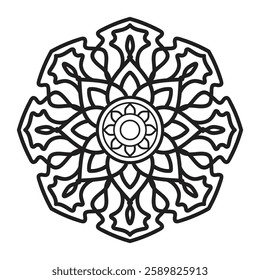 Mandala Art Natural Pattern Decorative Graphic, made with shapes of nature. Easy editable for your main design.