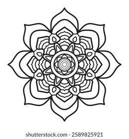 Mandala Art Natural Pattern Decorative Graphic, made with shapes of nature. Easy editable for your main design.