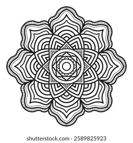 Mandala Art Natural Pattern Decorative Graphic, made with shapes of nature. Easy editable for your main design.