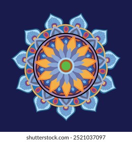 Mandala Art on fabric, a floral design. Mandala art is traditional art of Hinduism and Buddhism originated in the fourth century BC