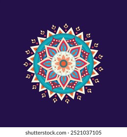 Mandala Art on fabric, a floral design. Mandala art is traditional art of Hinduism and Buddhism originated in the fourth century BC