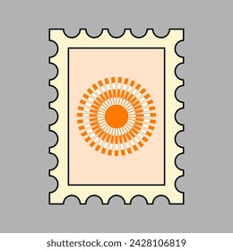 Mandala art on a geometric. A simple stamp post with an orange mandala inside.