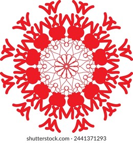 mandala arte sobre fondo blanco
