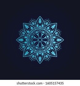 mandala art ornament, floral, ethnic gradient color vector