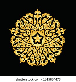 mandala art ornament  floral  ethnic gradient color vector