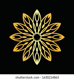mandala art ornament  floral  ethnic gradient color vector