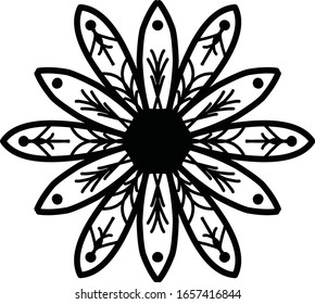 Mandala art. Ornamental round doodle flower isolated on white background. Geometric circle element. Vector illustration. eps 10