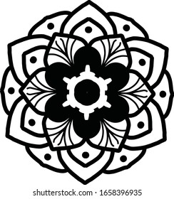 Mandala art. Ornamental round doodle flower isolated on white background. Geometric circle element. Vector illustration. eps 10