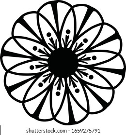 Mandala art. Ornamental round doodle flower isolated on white background. Geometric circle element. Vector illustration. eps 10