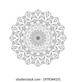 Patrón de arte Mandala Blanco y negro