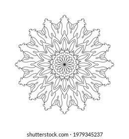 Patrón de arte Mandala Blanco y negro