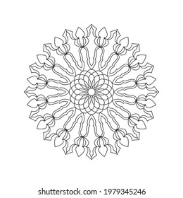 Patrón de arte Mandala Blanco y negro