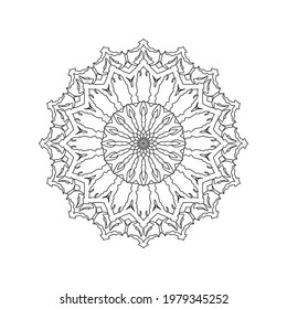 Patrón de arte Mandala Blanco y negro