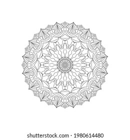 Patrón de arte Mandala Blanco y negro