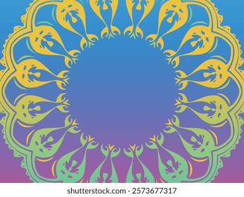 Mandala Art Pattern. For Design Background. Illustration. Can Be Used For Textile, Greeting Card, Coloring Book, Phone Case Print. Gradient color.