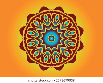 Mandala Art Pattern. For Design Background. Illustration. Can Be Used For Textile, Greeting Card, Coloring Book, Phone Case Print. Gradient color.