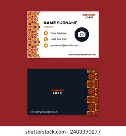 Diseño de tarjeta de nombre de patrón de arte de Mandala para empresas o empresas