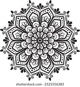 Mandala art, round ornament pattern, mandala illustration