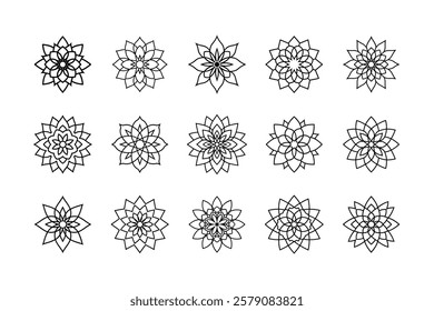 Mandala art set with white background