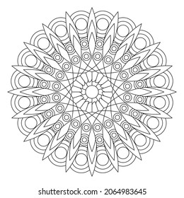 Mandala art simple coloring pages for adults  Abstract circular composition  Black   white patterns  Mandala patterns for beginneers 