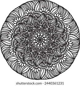 mandala art. con un concepto simple. líneas abstractas negras. adecuado para papel pintado, ornamento, fondo, etc.