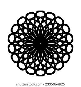 arte mandala con un concepto sencillo y elegante. líneas abstractas negras. adecuado para la decoración, papel pintado, adorno, fondo, etc. Diseño vectorial sustituible.
