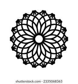 mandala art. mit einem einfachen und eleganten konzept. schwarze abstrakte Linien. geeignet für Dekoration, Tapeten, Ornamente, Hintergrund usw. Ersetzbares Vektordesign.
