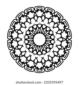 arte mandala con un concepto sencillo y elegante. líneas abstractas negras. adecuado para la decoración, papel pintado, adorno, fondo, etc. Diseño vectorial sustituible. arte de pared de mandala metálica. colgaduras de pared.