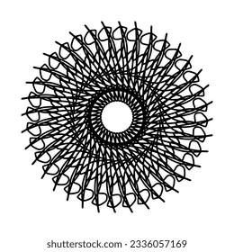 mandala art. mit einem einfachen und eleganten konzept. schwarze abstrakte Linien. geeignet für Dekoration, Tapeten, Ornamente. Ersetzbares Vektordesign. Metall Mandala Wandkunst. Wandhänge. kreisförmiges Muster.