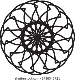 mandala art. con un concepto simple y elegante. líneas abstractas negras. adecuado para decoración, papel pintado, adorno. Diseño vectorial reemplazable. arte de pared de mandala de metal. colgaduras de pared. patrón circular.