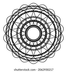 Mandala Art Simple Graphic Shape Vector Floral Oriental Outline Vintage Decorative Elements Pattern Illustration Islam Arabic Indian Turkish Mystic Religion Morals Lotus