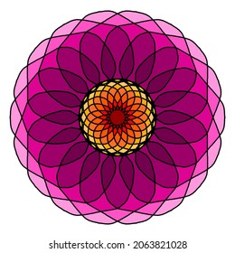 Mandala Art Simple Graphic Shape Vector Blumenorental Oriental Outline Vintage Dekorative Elemente Muster Illustration Islam Arabisch Indische türkische Mystische Religion Morals Lotus