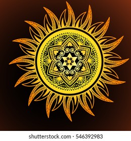 mandala art sun