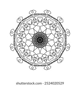 mandala art for tattoo and henna design, elegant mandala design, relaxing mandala design for coloring book, 