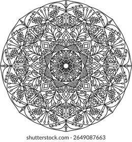 mandala art for thai design circular shape coloring book