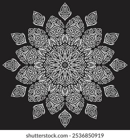 Mandala art vector for coloring book, background