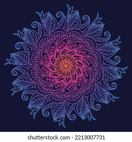 Mandala Art Vector Design. Colorful Mandala Circle Pattern Eps File.