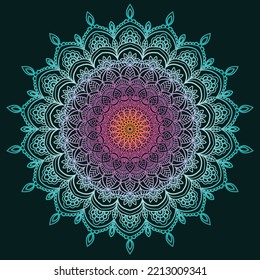 Mandala Art Vector Design. Colorful Mandala Circle Pattern Eps File.