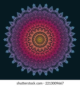 Mandala Art Vector Design. Colorful Mandala Circle Pattern Eps File.