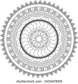 Mandala art vector design. Vintage decorative elements. Oriental pattern, vector illustration. Islam, Arabic, Indian, moroccan,spain, turkish, pakistan, chinese, mystic. Yoga Coloring book page