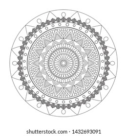 Mandala art vector design. Vintage decorative elements. Oriental pattern, vector illustration. Islam, Arabic, Indian, moroccan,spain, turkish, pakistan, chinese, mystic. Yoga Coloring book page