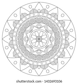 Mandala art vector design. Vintage decorative elements. Oriental pattern, vector illustration. Islam, Arabic, Indian, moroccan,spain, turkish, pakistan, chinese, mystic. Yoga Coloring book page
