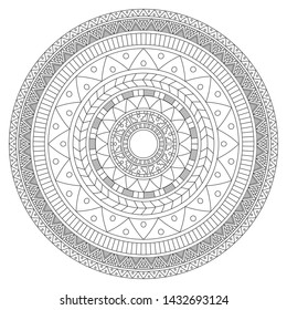 Mandala art vector design. Vintage decorative elements. Oriental pattern, vector illustration. Islam, Arabic, Indian, moroccan,spain, turkish, pakistan, chinese, mystic. Yoga Coloring book page