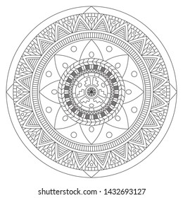 Mandala art vector design. Vintage decorative elements. Oriental pattern, vector illustration. Islam, Arabic, Indian, moroccan,spain, turkish, pakistan, chinese, mystic. Yoga Coloring book page