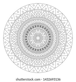 Mandala art vector design. Vintage decorative elements. Oriental pattern, vector illustration. Islam, Arabic, Indian, moroccan,spain, turkish, pakistan, chinese, mystic. Yoga Coloring book page