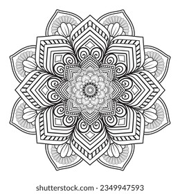 
la ilustración del vector de arte mandala es una combinación de patrones complejos. puede utilizarse para multimedia y para diversas publicaciones