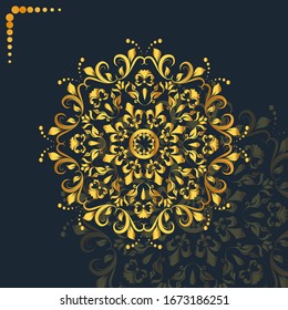 Mandala Art Vector Illustration. Golden Vector Mandala