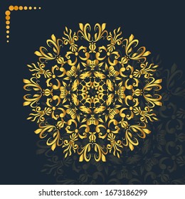 Mandala Art Vector Illustration. Golden Vector Mandala
