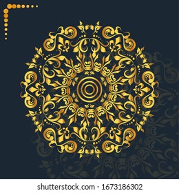 Mandala Art Vector Illustration. Golden Vector Mandala
